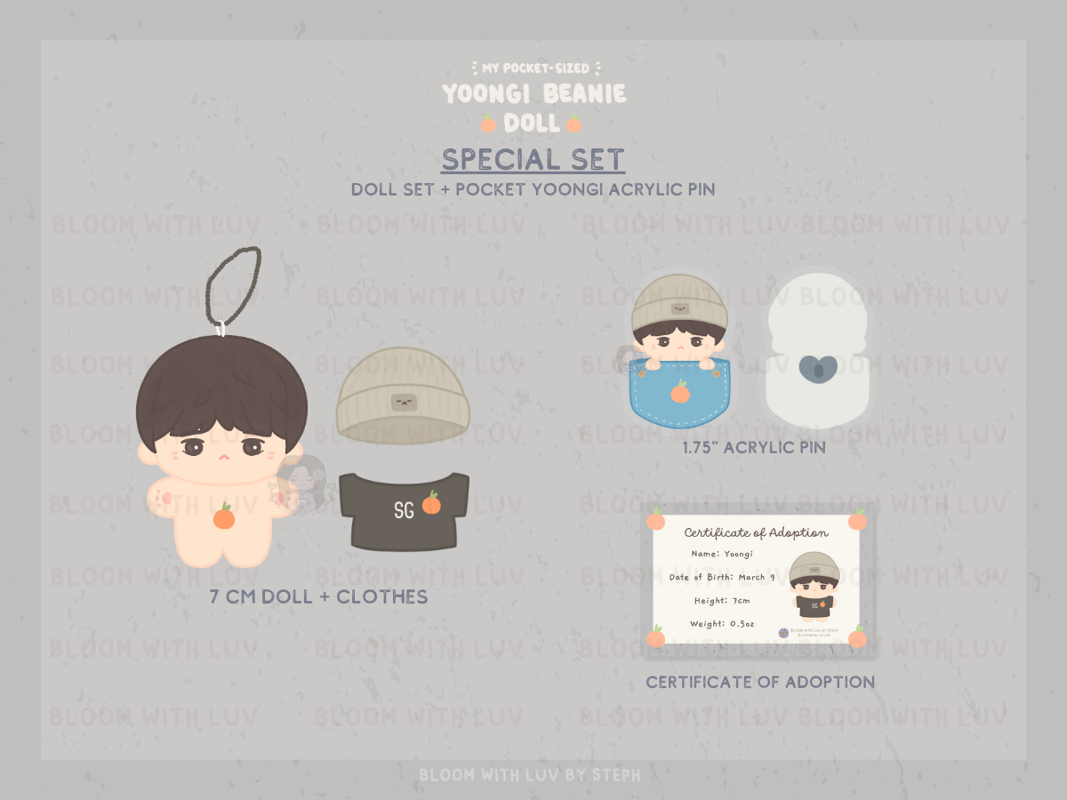 Pocket-Sized Yoongi Beanie Doll