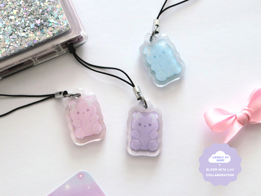 Jelly Bear Mini Glitter Charms - Lovely St. Shop x Bloom With Luv Collab