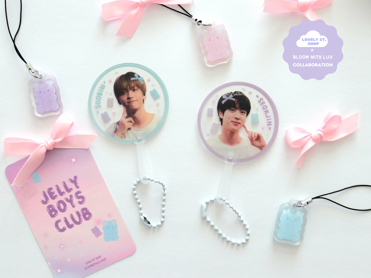 JinBin Jellies Club Jin and Soobin Mini Picket Keychain - Lovely St. Shop x Bloom With Luv Collab