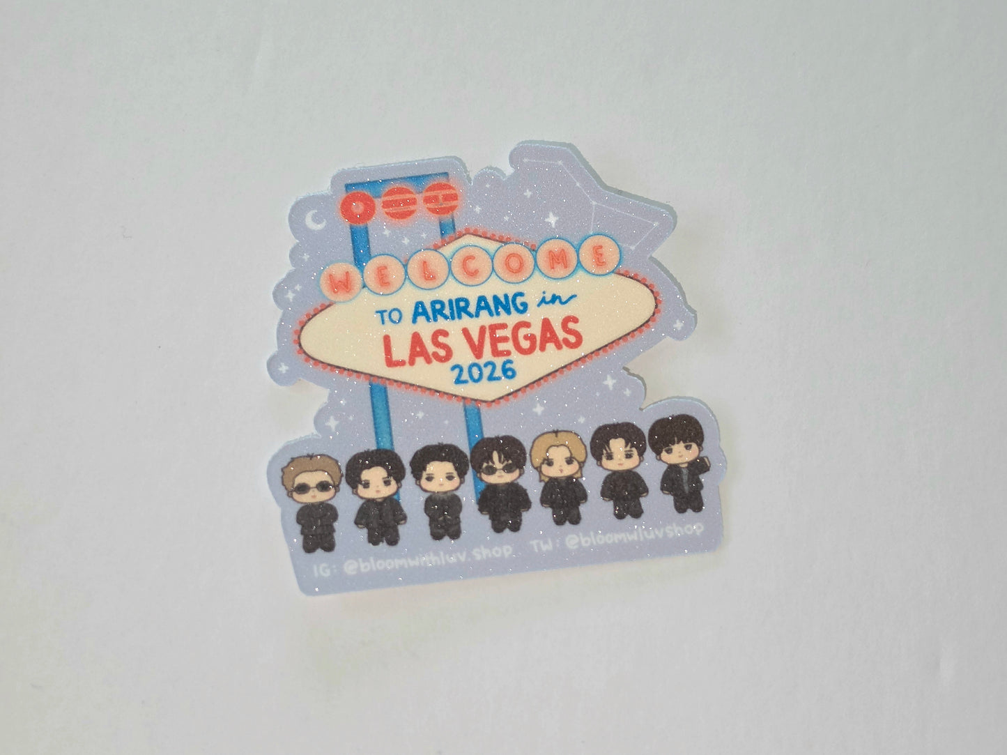 Welcome to Arirang in Vegas Glitter Vinyl Sticker