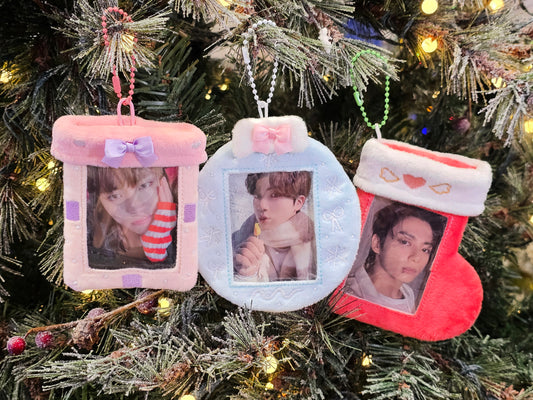 Holiday Set - Stocking Ornament Gift Plush Photocard Holders (1 of ea design)