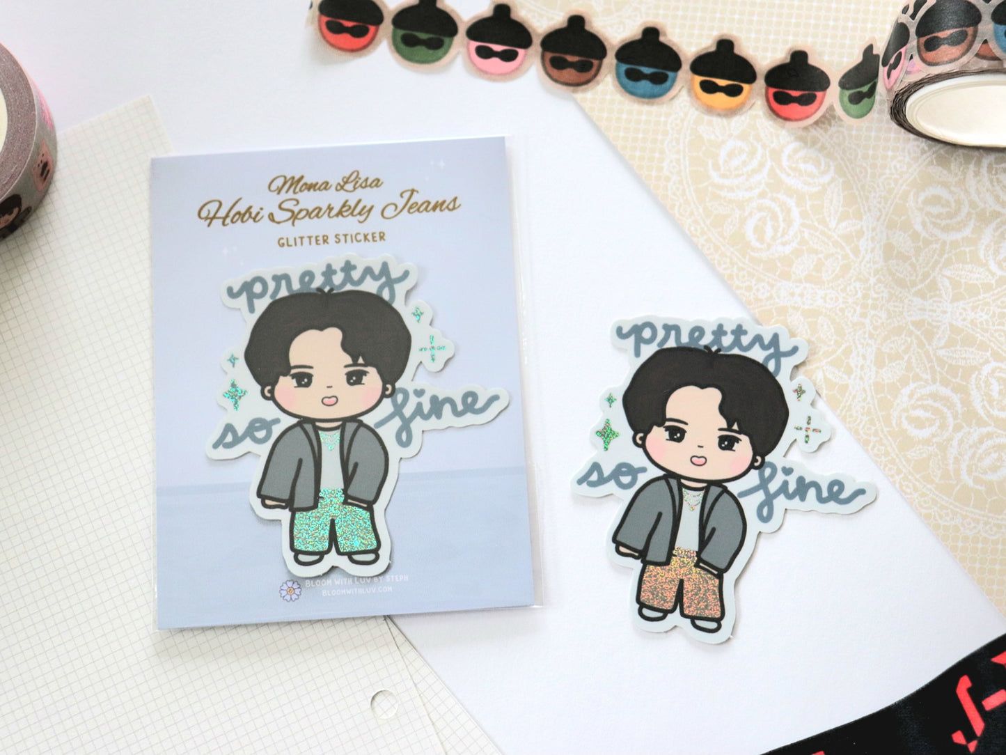 Mona Lisa Hobi Sparkly Jeans Glitter Waterproof Vinyl Sticker