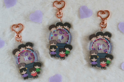 Bangtan OT7 Forever Bulletproof ARMY Lightstick Shaker Keychain