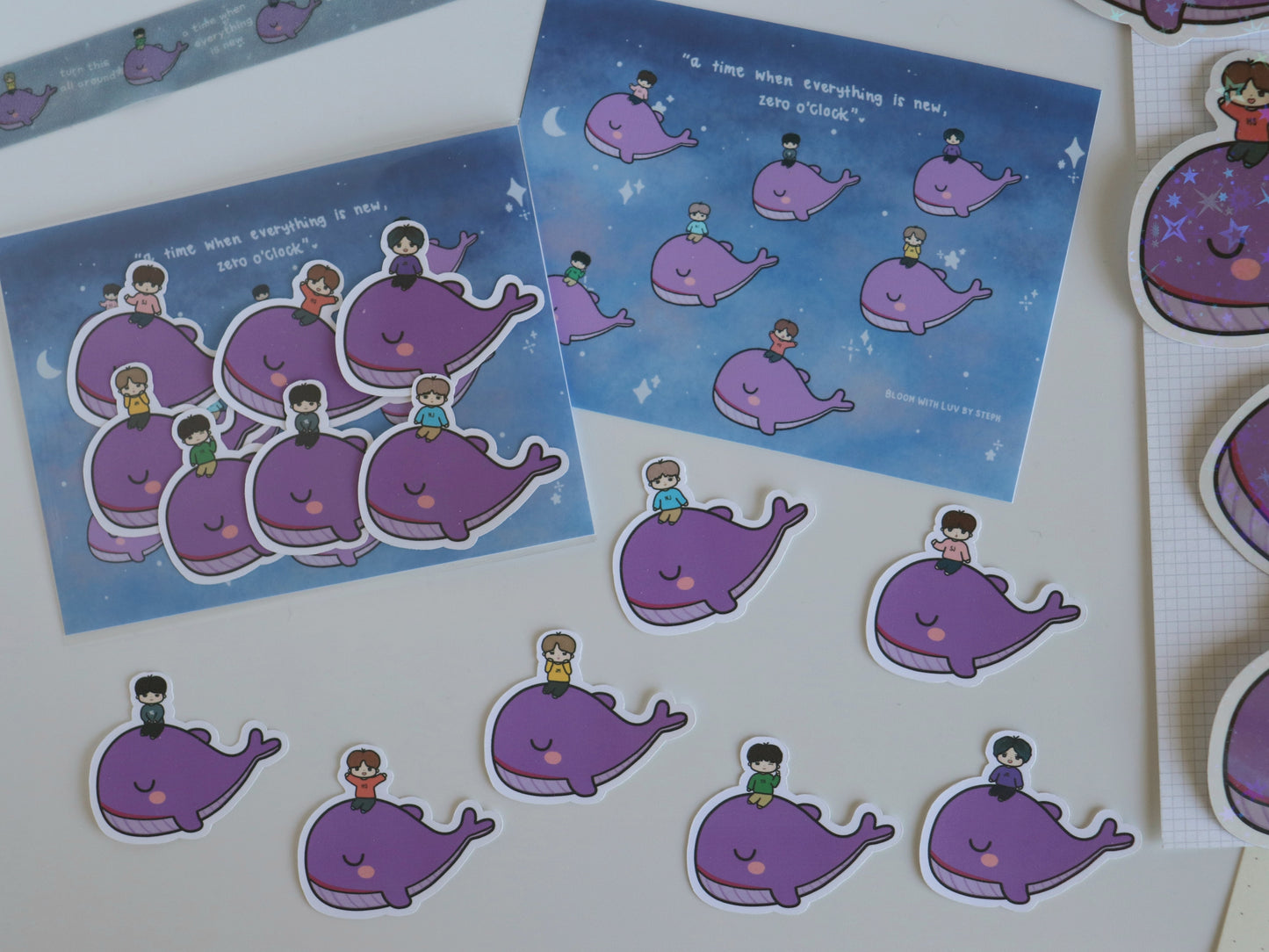 Borahae Whale OT7 Mini Sticker Pack