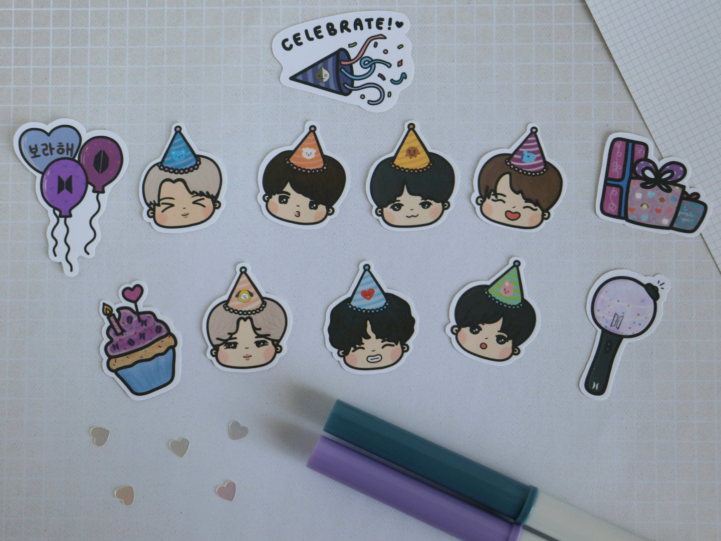 BTS Bangtan Celebration Party Sticker Pack