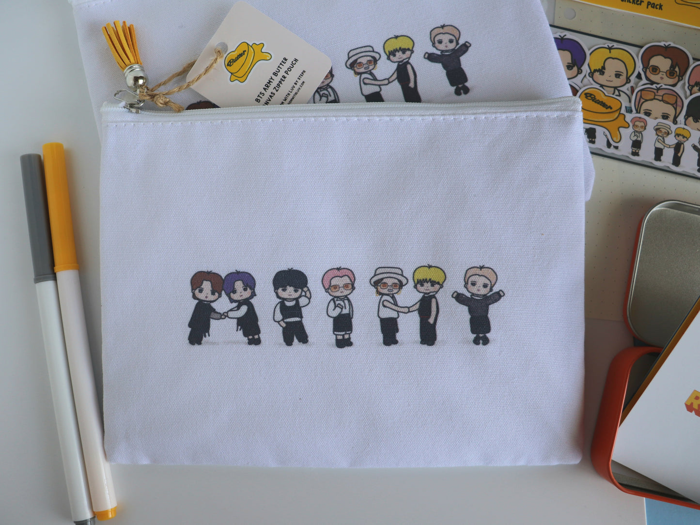 BTS ARMY Butter Canvas Zipper Pouch