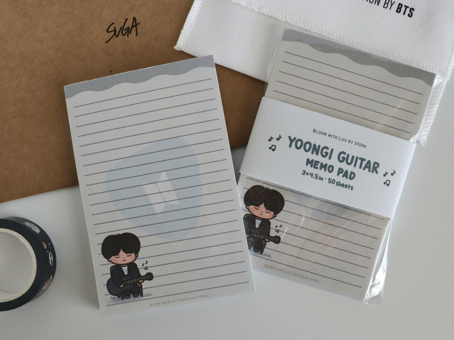 Yoongi Guitar Memo Pad