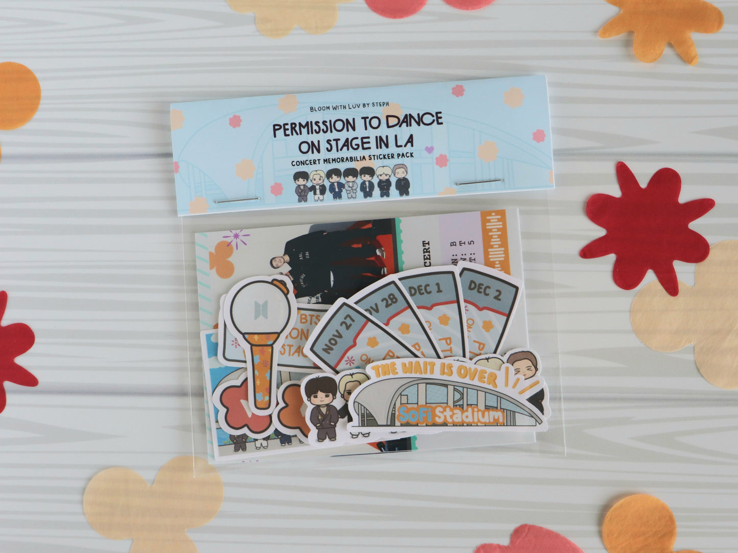 Permission to Dance on Stage in Los Angeles Concert Memorabilia Sticker Pack