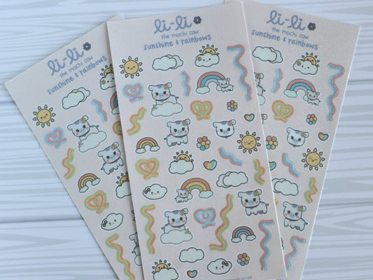 Li-Li Sunshine & Rainbows Glitter Deco Sticker Sheet