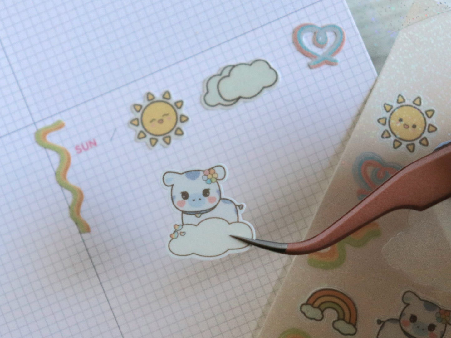 Li-Li Sunshine & Rainbows Glitter Deco Sticker Sheet