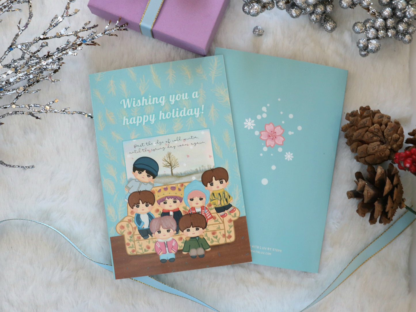 BTS Spring Day Holiday Christmas Greeting Card