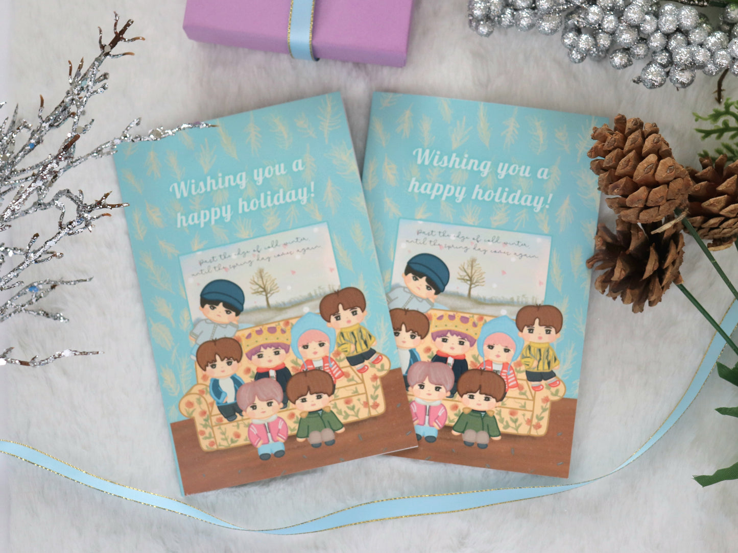 BTS Spring Day Holiday Christmas Greeting Card