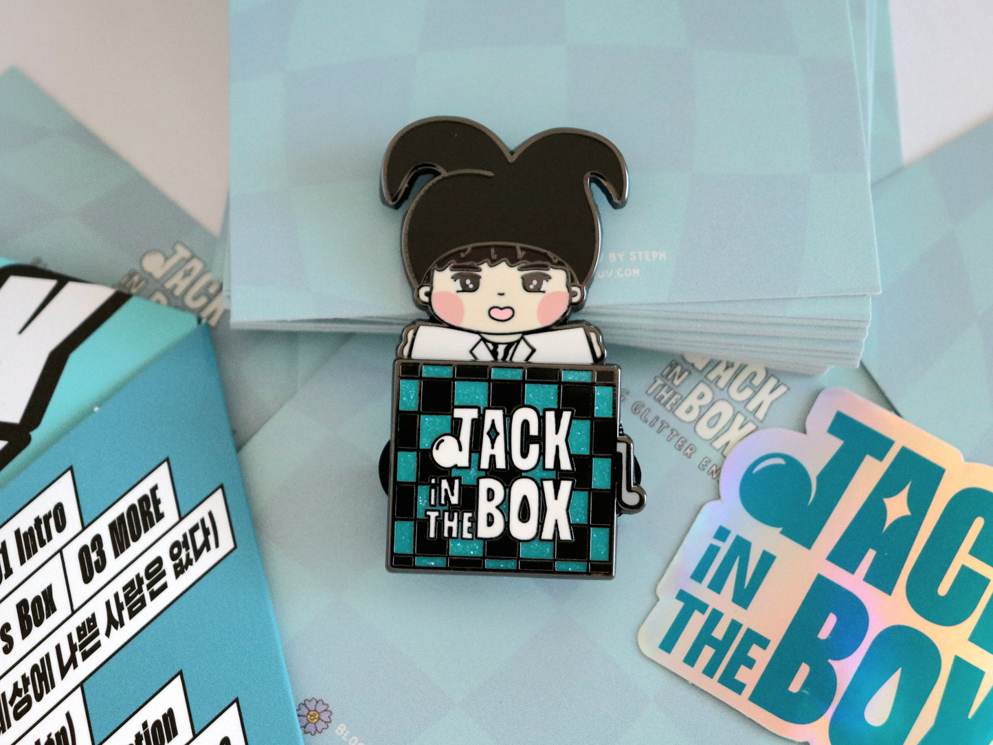 J-HOPE Jack in the Box Sliding Glitter Enamel Pin