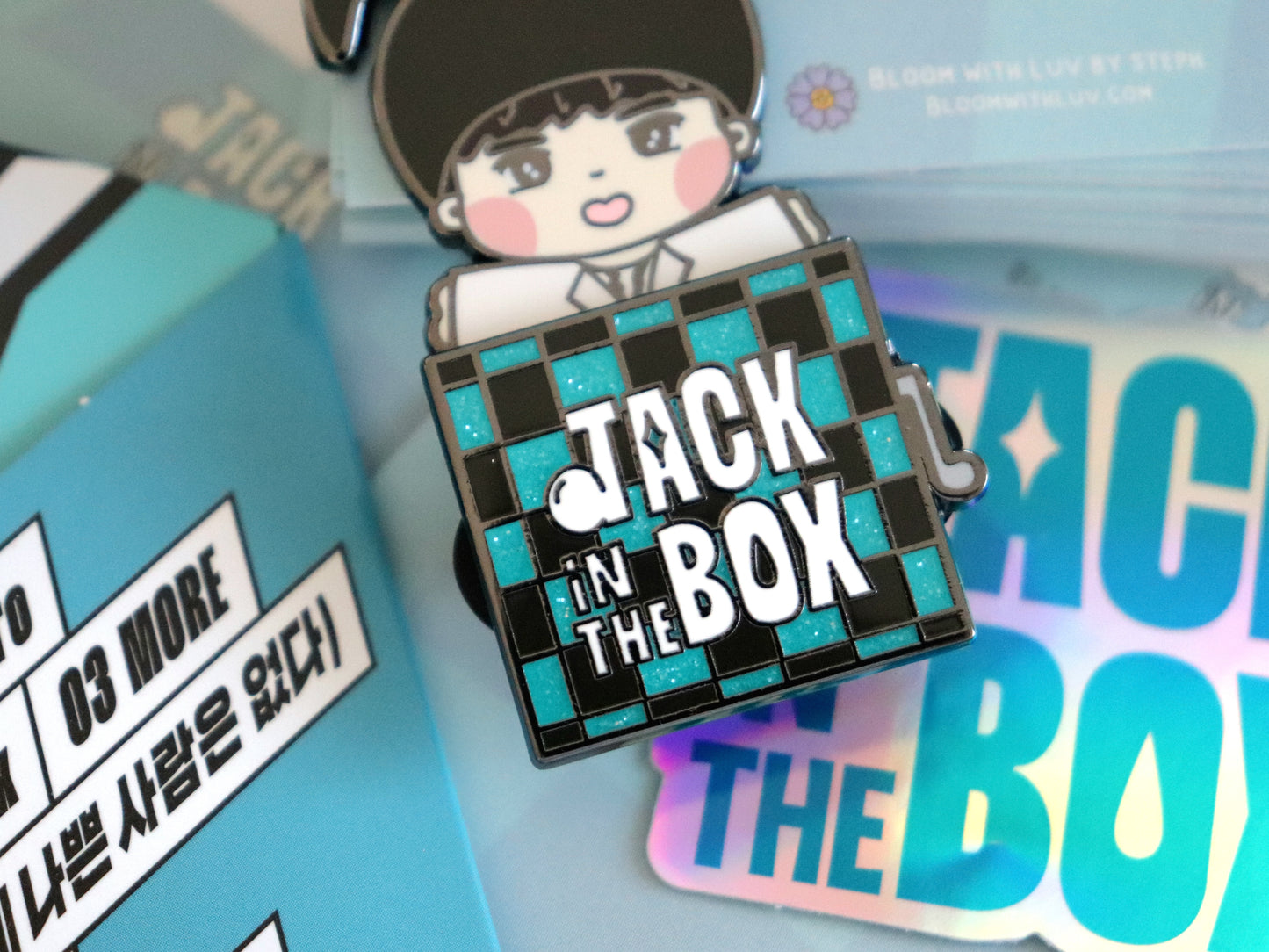 J-HOPE Jack in the Box Sliding Glitter Enamel Pin