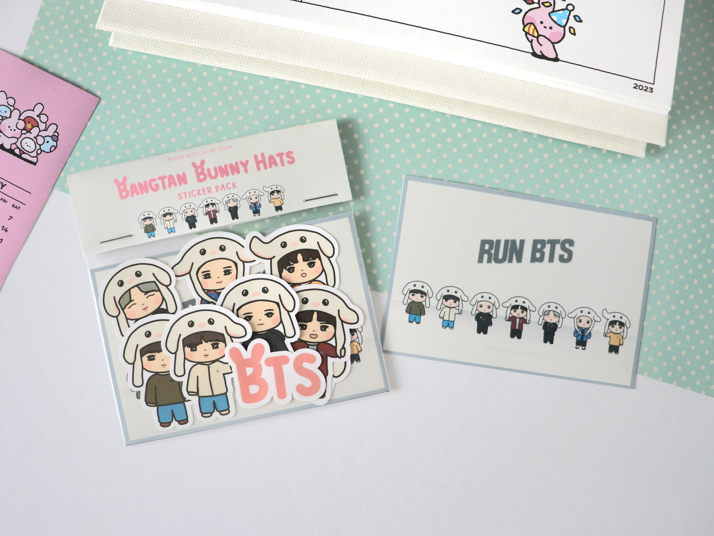 Bangtan Bunny Hats Sticker Pack