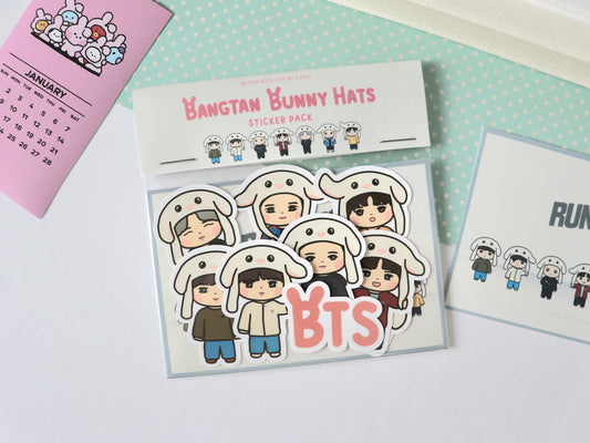 Bangtan Bunny Hats Sticker Pack