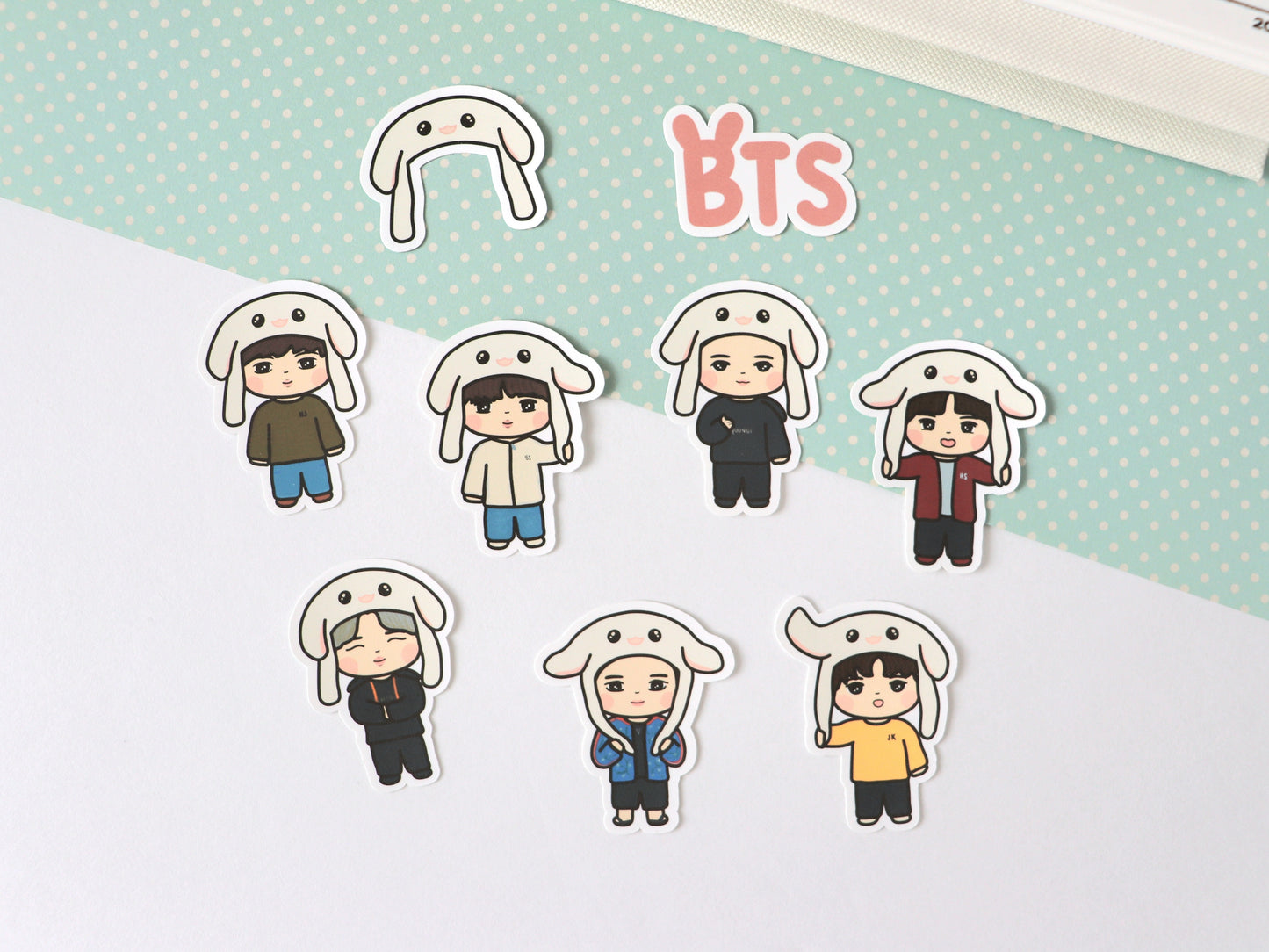 Bangtan Bunny Hats Sticker Pack