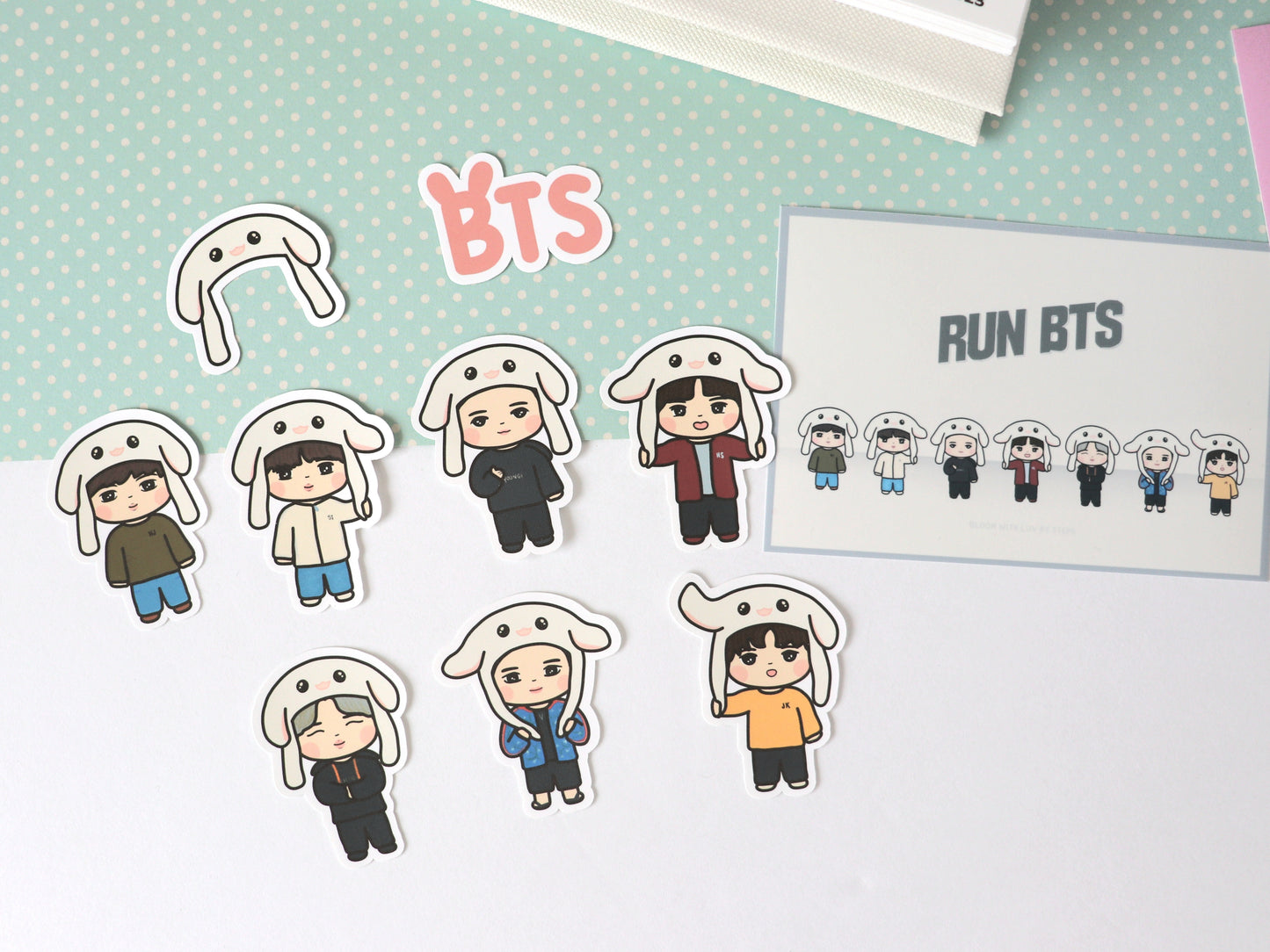 Bangtan Bunny Hats Sticker Pack