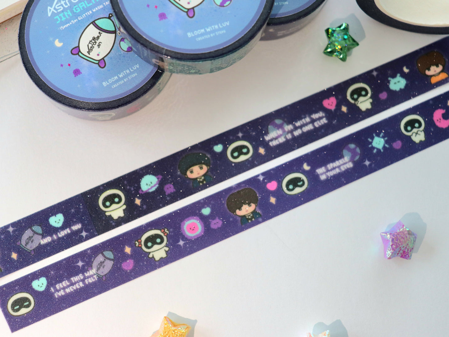 The Astronaut Jin Galaxy Glitter Washi Tape