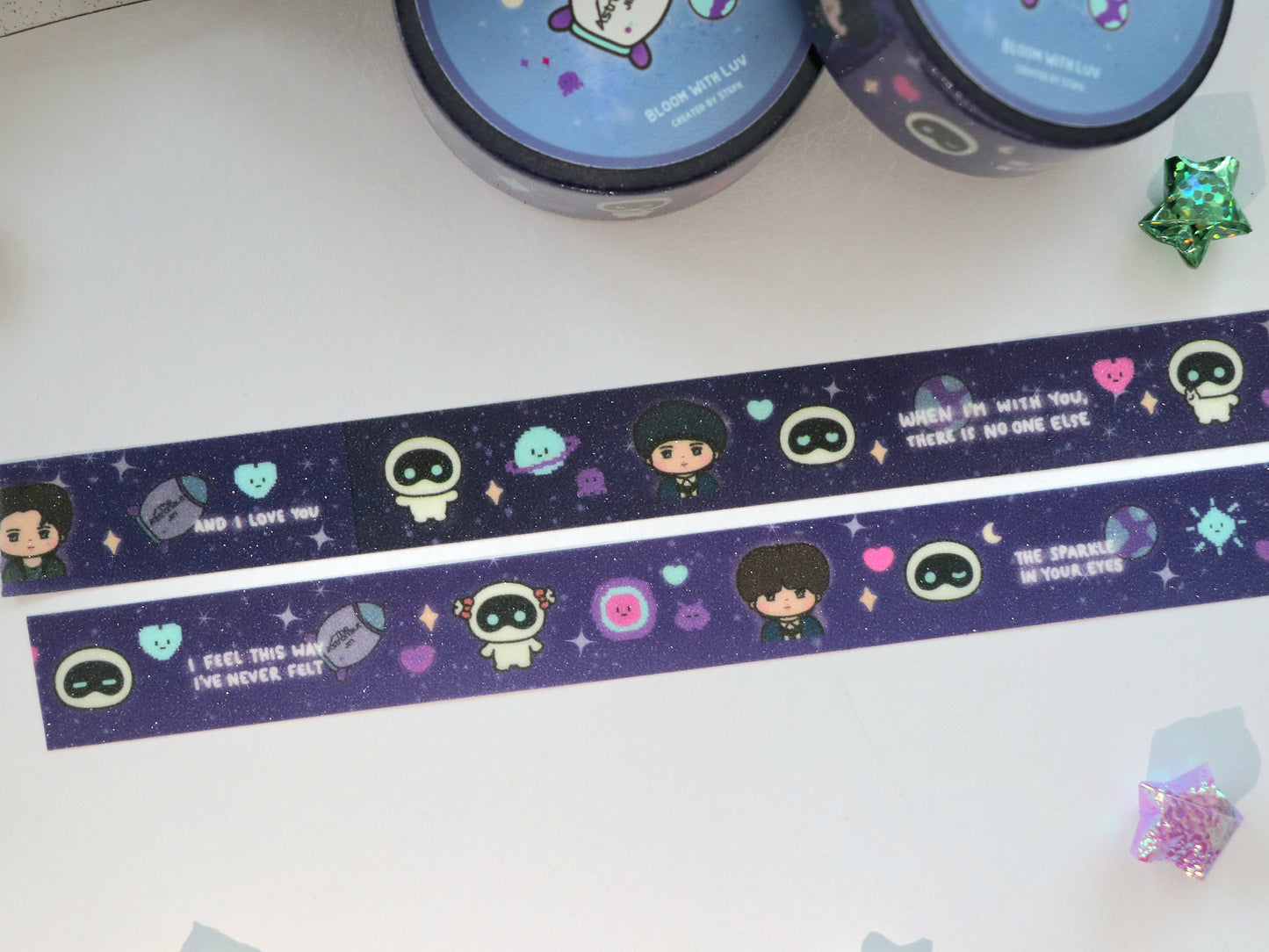 The Astronaut Jin Galaxy Glitter Washi Tape