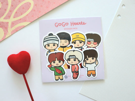 BTS Go Go Hearts Sticker Pack