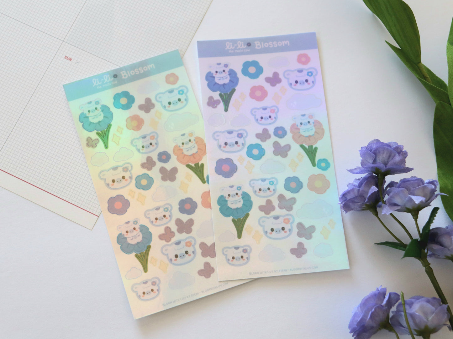 Li-Li Blossom Iridescent Holo Deco Sticker Sheet