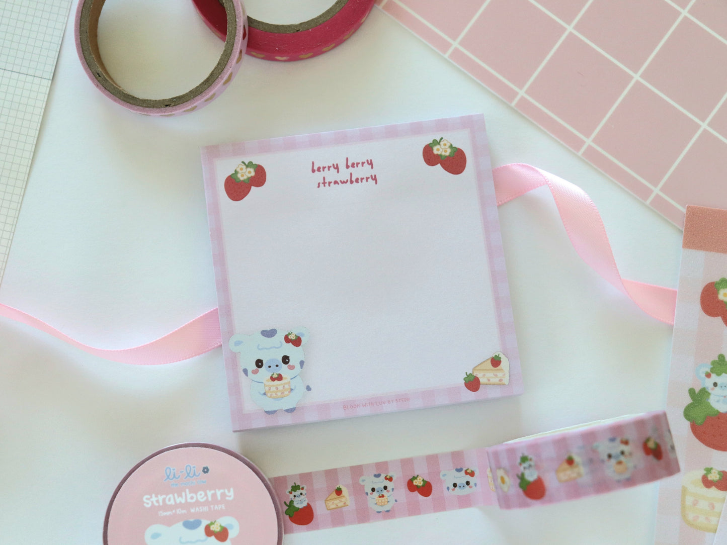 Li-Li Strawberry "Berry Berry Strawberry" Sticky Notes