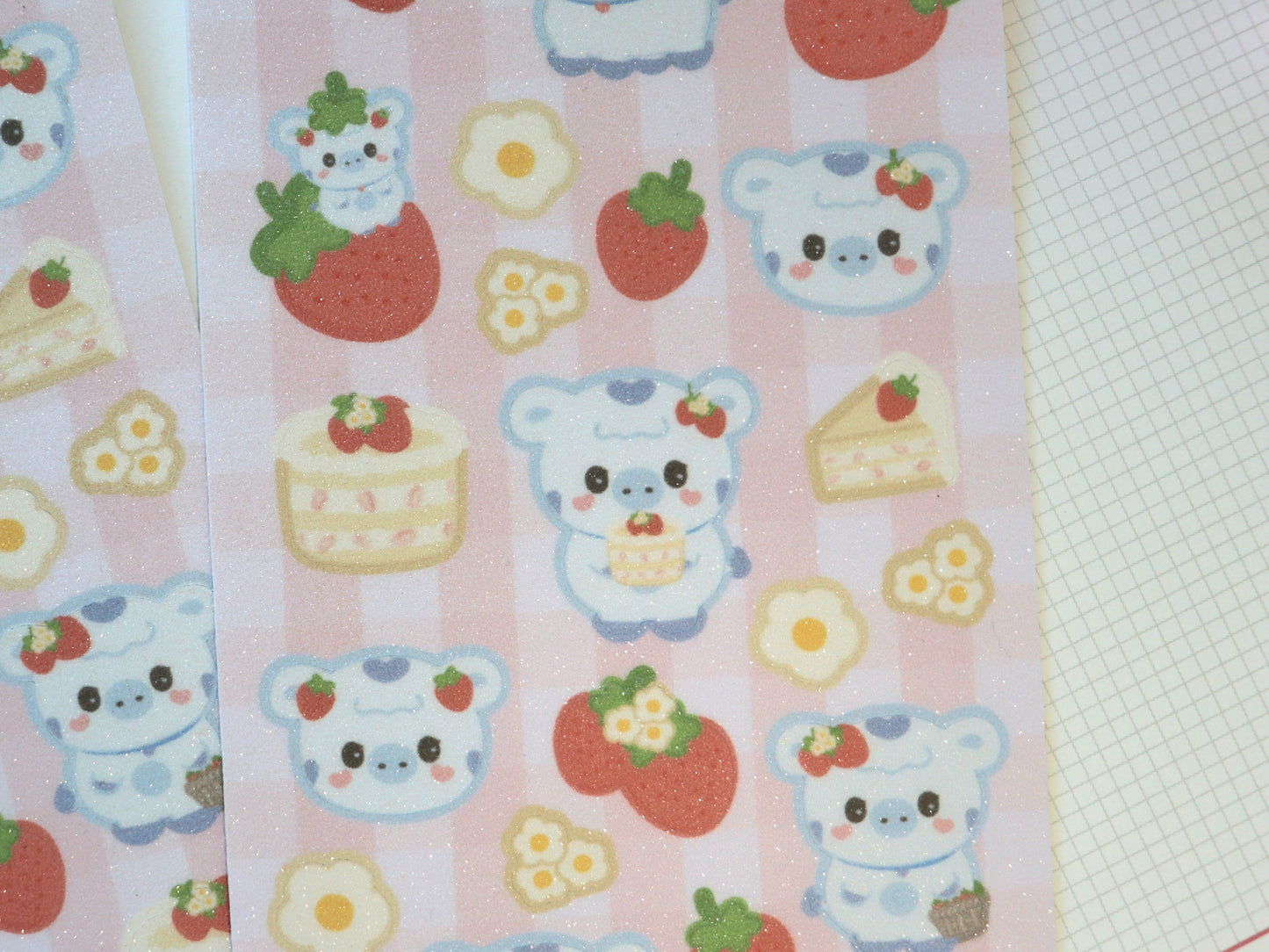 Li-Li Strawberry Glitter Deco Sticker Sheet