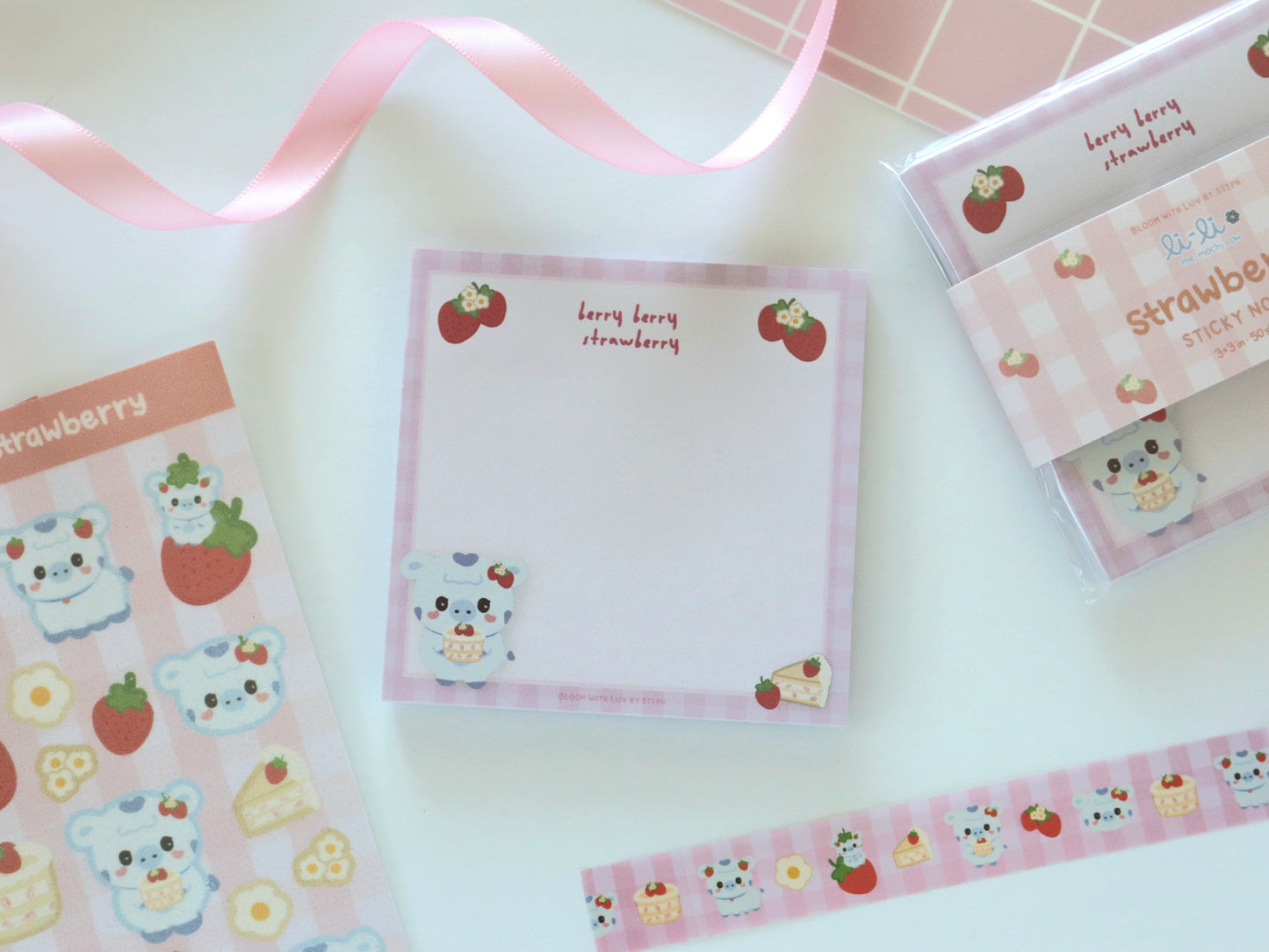 Li-Li Strawberry "Berry Berry Strawberry" Sticky Notes