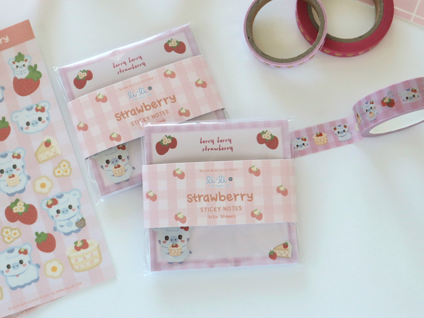 Li-Li Strawberry "Berry Berry Strawberry" Sticky Notes