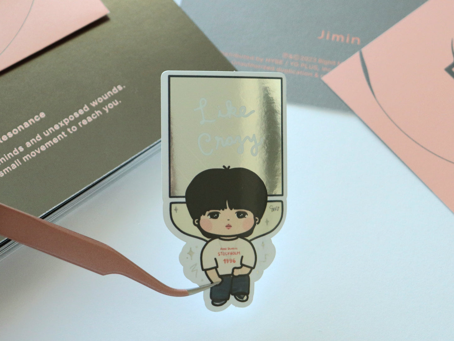 Jimin Like Crazy Mirror Vinyl Sticker