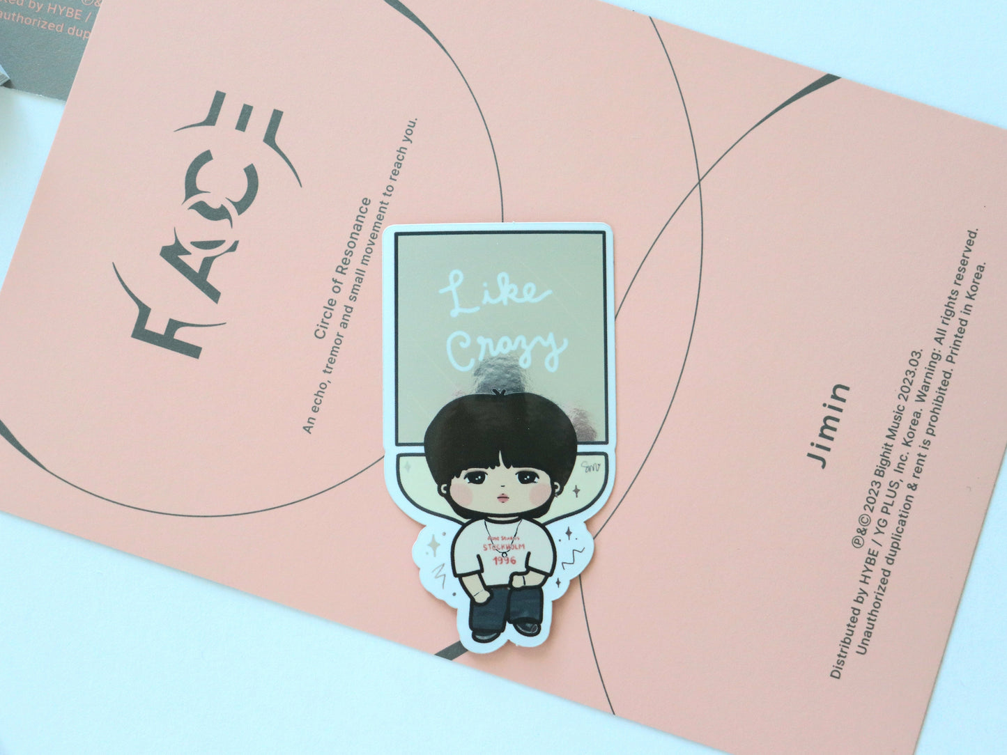 Jimin Like Crazy Mirror Vinyl Sticker