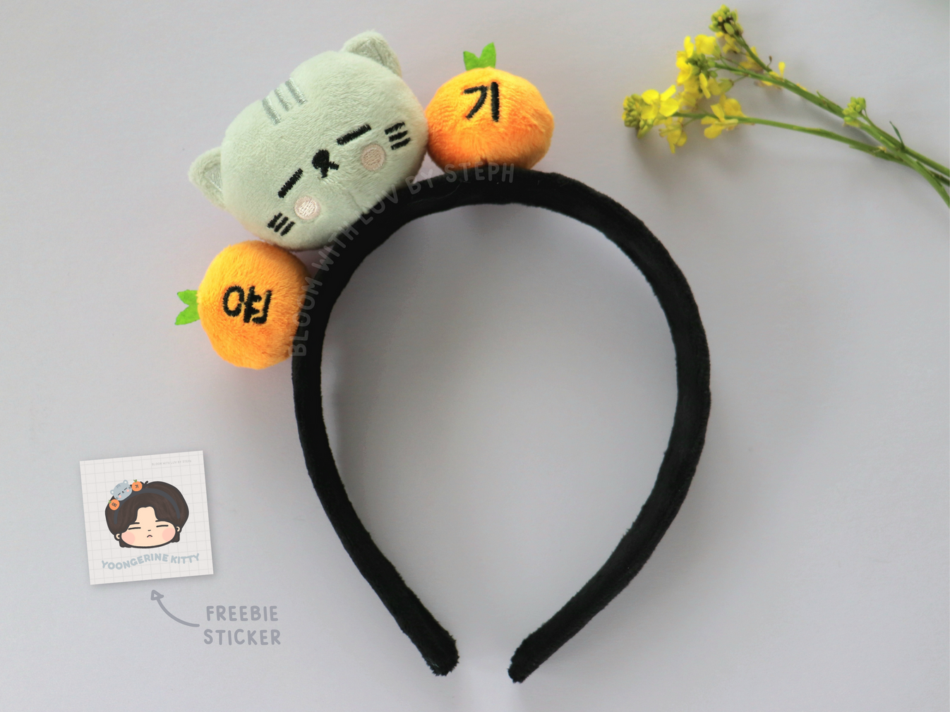 Yoongi Tangerine Kitty Plush Headband – Bloom With Luv